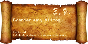 Brandenburg Vilmos névjegykártya